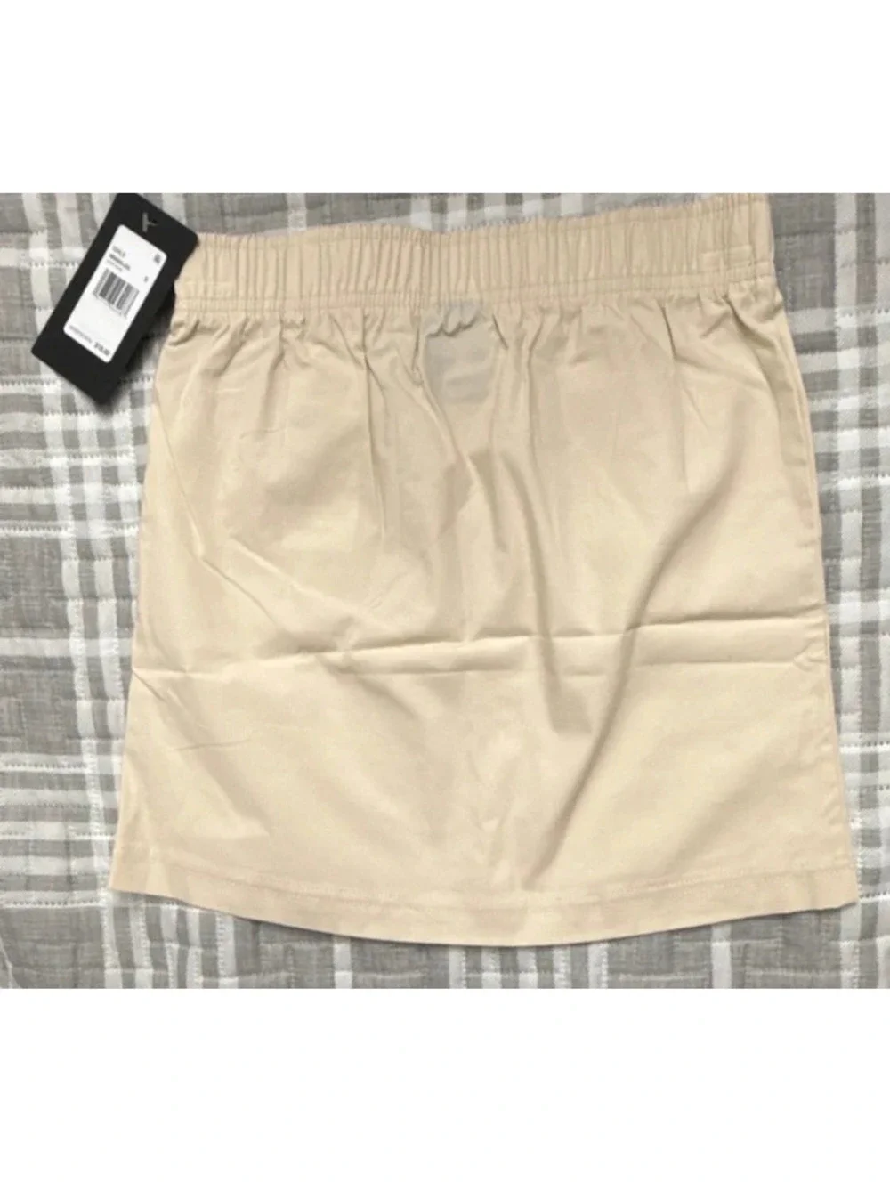 New Converse Girls Light Dune Elastic Waist Skirt Tan Beige Size Medium (10-12)